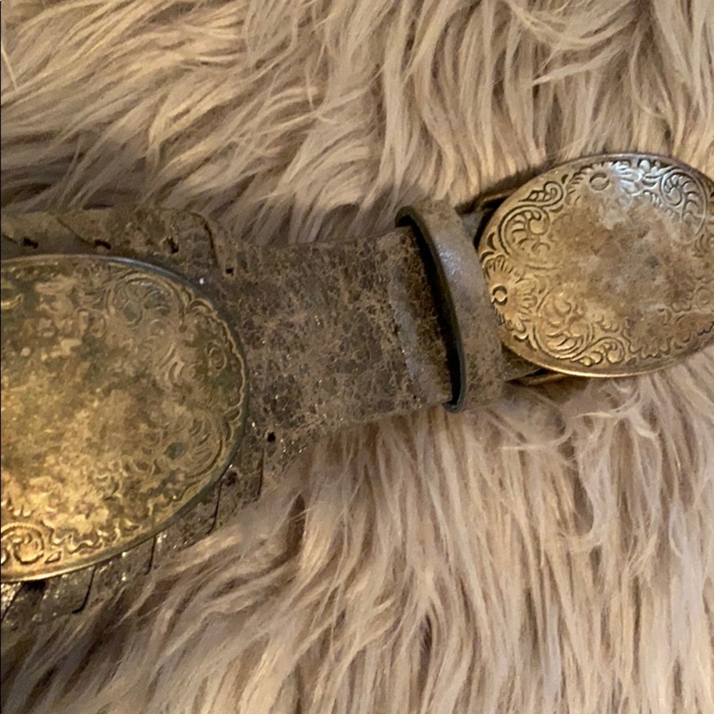 Sandy Duftler- gray leather belt with silver - Picture 5 of 7